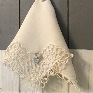 Bride’s Antique Hankie, w/Sea Glass Something Blue
